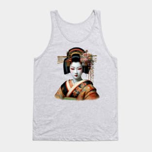 Japanese Geisha Girl Renaissance Tank Top